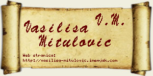 Vasilisa Mitulović vizit kartica